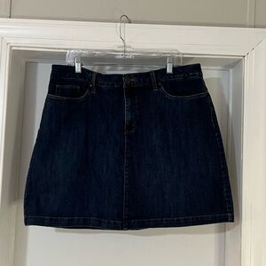 Croft & Barrow Classic Fit Skort Blue Jean 5 Pocket Button & Zip  Sz 18 Stretch